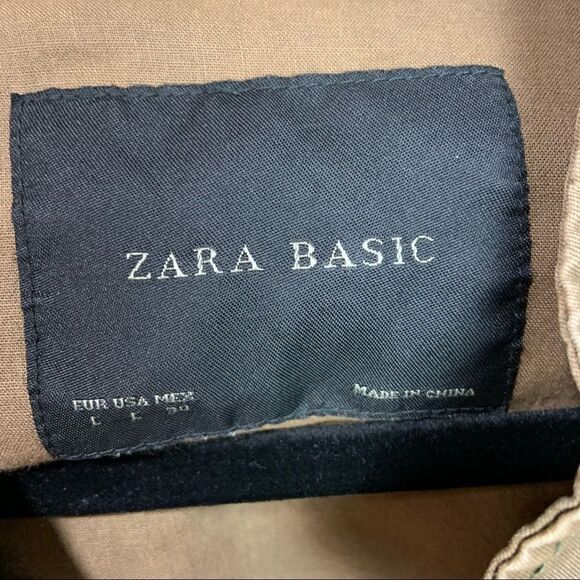 Zara Studded Olive Cargo Military Style Jacket - Picture 6 of 9